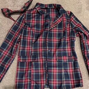 SHEIN Multicolor Plaid Blazer and Anne Michelle Shoes